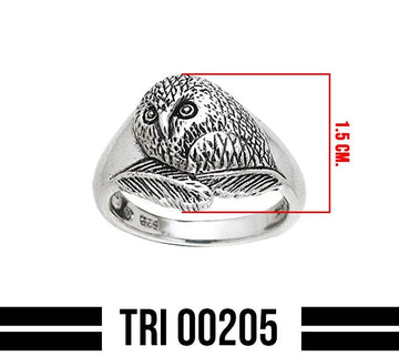 Ted Andrews Barn Owl Sterling Silver Ring TRI205
